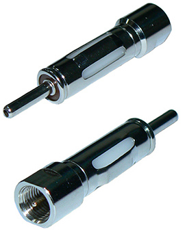 Car radio male to FME male straight inter-series adaptor, DC-500 MHz, 50 Ohms – nickel plated